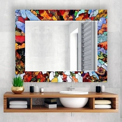Mirrors with colored frames